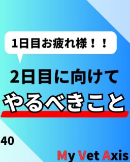 受験生のみなさん、1日目お疲れ様です！
2日目に向けてするべきこと、しちゃダメなことをまとめました！
明日も頑張ってください！

記事を読みたい方はプロフィールから読むことができます！⁡
⁡@my_vet_axis

MVAでは獣医になりたい学生を応援するため、受験対策、先輩獣医師へのインタビュー、日常生活紹介など様々な活動をしています！！⁡
⁡少しでも気になった方はプロフィールからYouTubeや記事、Twitterを見てみてください！⁡
⁡@my_vet_axis
#獣医 #獣医師 ⁡#獣医学部志望 #獣医学部志望さんと繋がりたい #獣医学部 #受験生 #受験 #受験生の母 #浪人 #獣医 #獣医学部志望 #獣医学生 #浪人生 #動物 #模擬試験 #模試 #勉強 #獣医師国家試験 #CBT