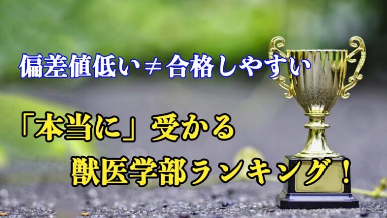 偏差値低い＝合格しやすいは嘘⁉「本当に」受かりやすい獣医学部ランキング