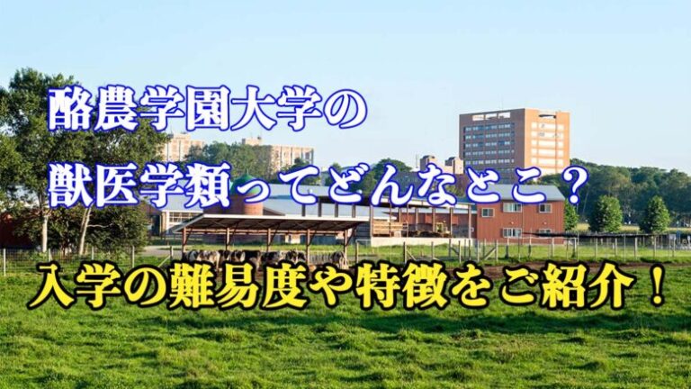 酪農学園大学の獣医学類ってどんなとこ？入学の難易度や特徴をご紹介！