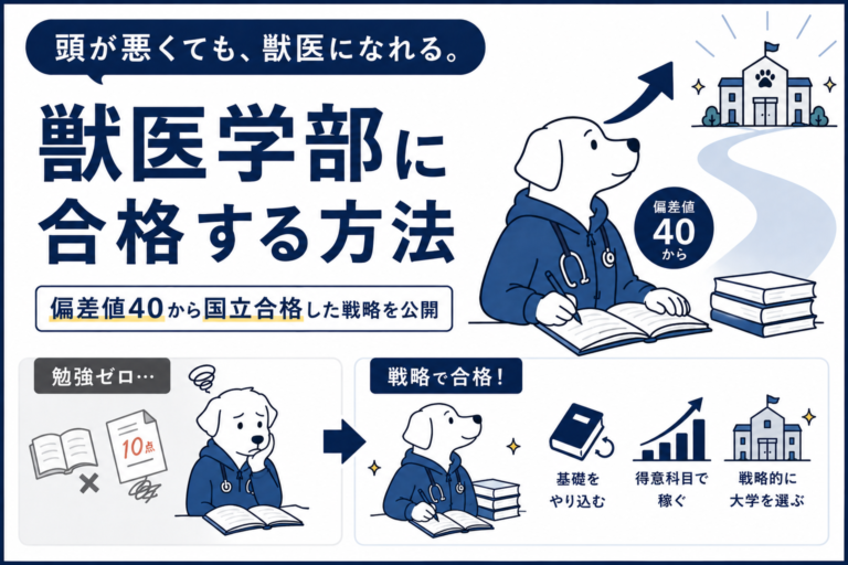 頭が悪くても獣医になれる？偏差値の現実と突破口を獣医学生が解説