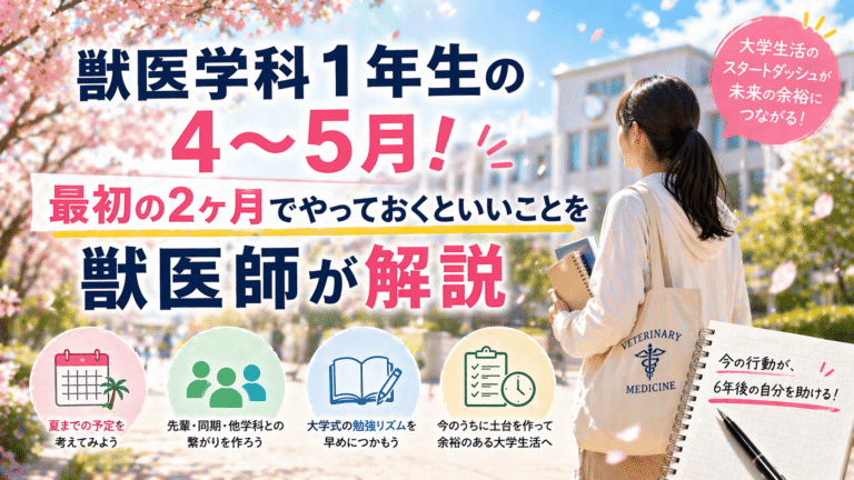 獣医学科1年生の4〜5月！最初の2ヶ月でやっておくといいことを獣医師が解説