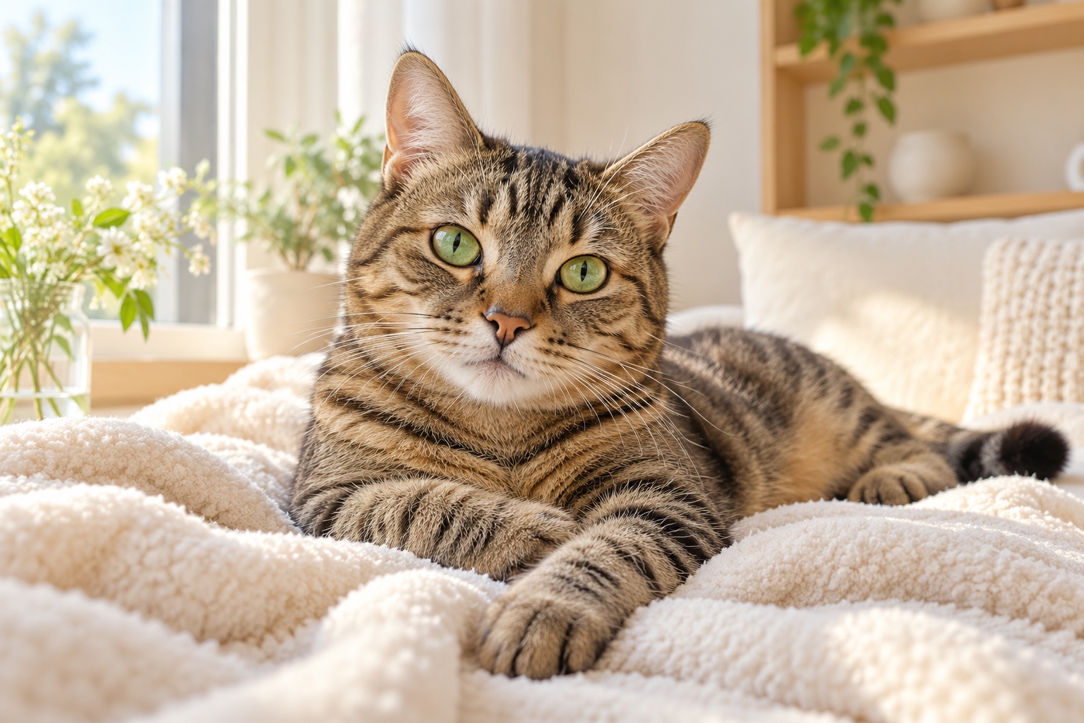 くつろぐ猫・サンプル用AI生成イメージ